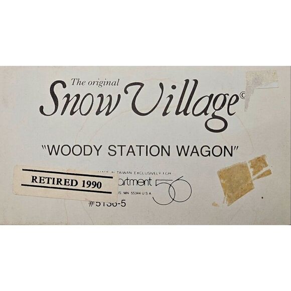 The Original Snow Village Retired 1990 Woody Station Wagon Collectible Decoratio - Picture 4 of 4